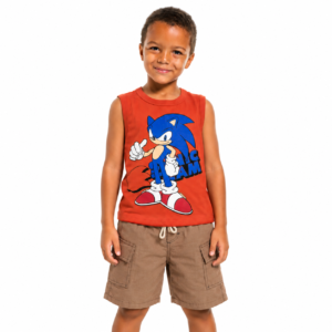 Conjunto Sonic Laranja & Bege