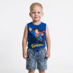 Conjunto Superman Short Jeans Marmorizado